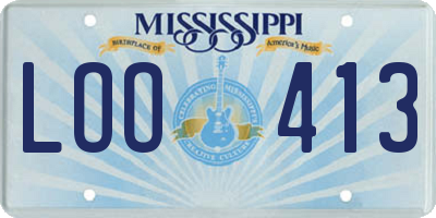 MS license plate LOO413