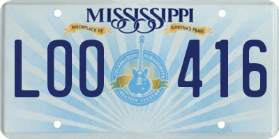 MS license plate LOO416