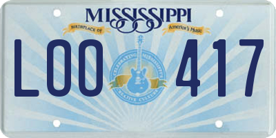 MS license plate LOO417