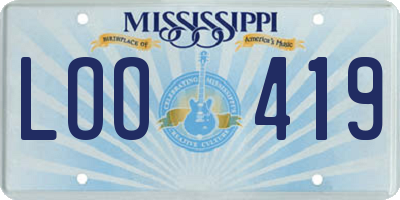 MS license plate LOO419