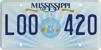 MS license plate LOO420