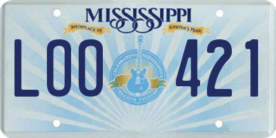 MS license plate LOO421