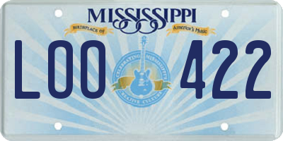 MS license plate LOO422