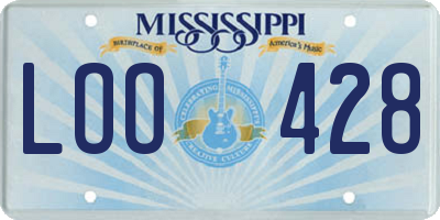 MS license plate LOO428