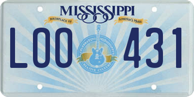 MS license plate LOO431