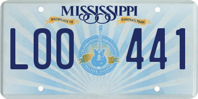 MS license plate LOO441