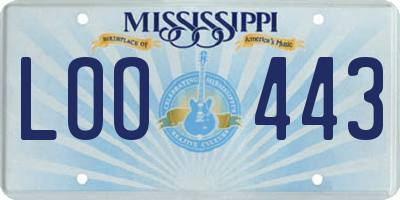 MS license plate LOO443