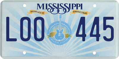 MS license plate LOO445