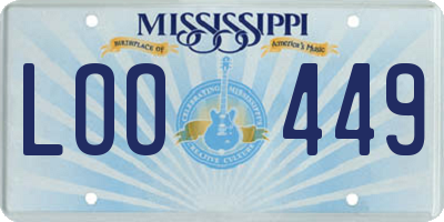 MS license plate LOO449