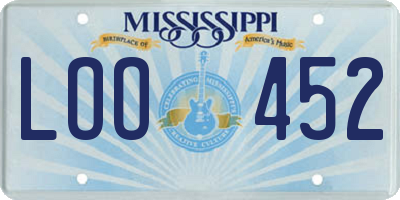 MS license plate LOO452
