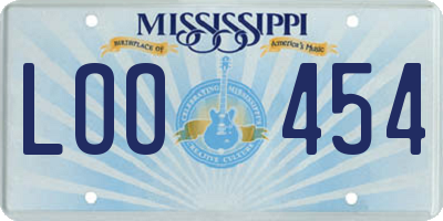 MS license plate LOO454