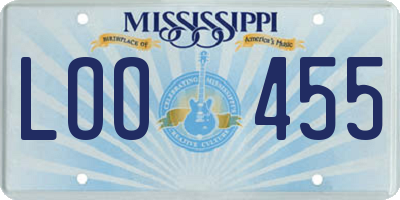 MS license plate LOO455