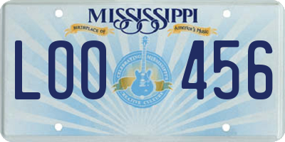 MS license plate LOO456