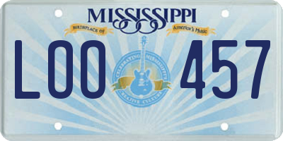 MS license plate LOO457