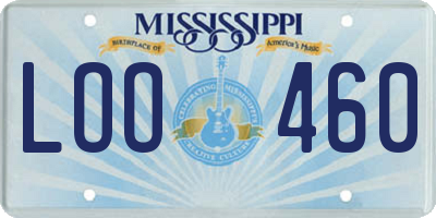 MS license plate LOO460
