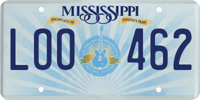 MS license plate LOO462