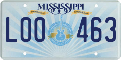 MS license plate LOO463