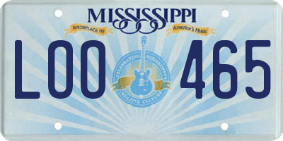MS license plate LOO465