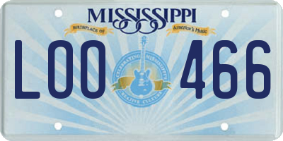 MS license plate LOO466