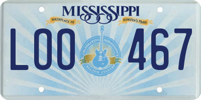 MS license plate LOO467