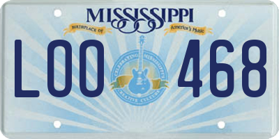 MS license plate LOO468