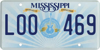 MS license plate LOO469