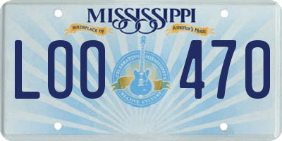 MS license plate LOO470