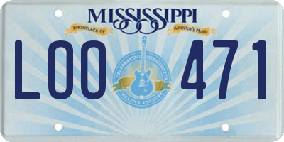 MS license plate LOO471