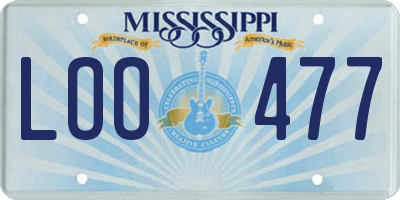 MS license plate LOO477
