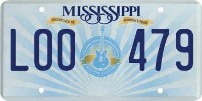 MS license plate LOO479