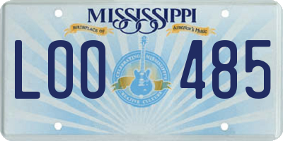 MS license plate LOO485