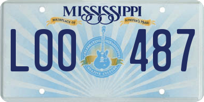 MS license plate LOO487