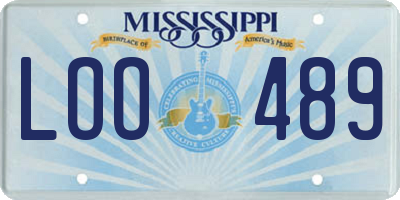 MS license plate LOO489