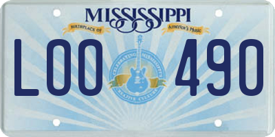 MS license plate LOO490