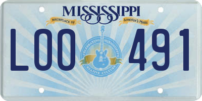 MS license plate LOO491