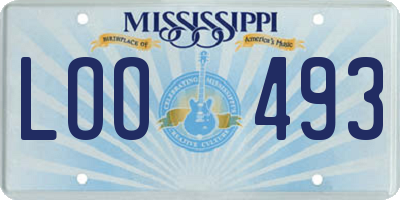 MS license plate LOO493