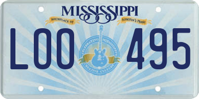MS license plate LOO495