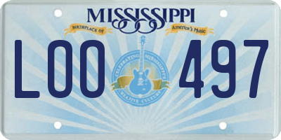 MS license plate LOO497
