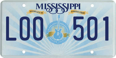 MS license plate LOO501