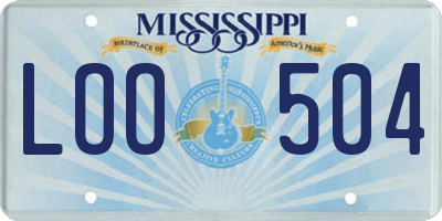 MS license plate LOO504