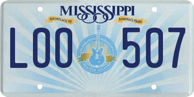 MS license plate LOO507