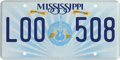 MS license plate LOO508