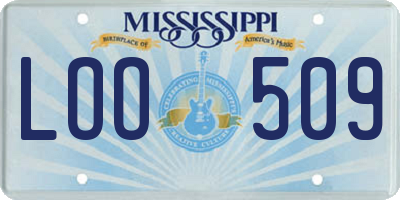 MS license plate LOO509