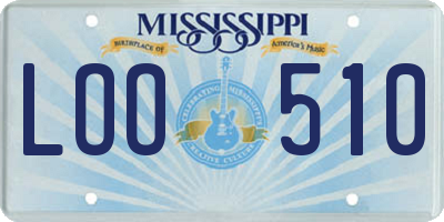 MS license plate LOO510