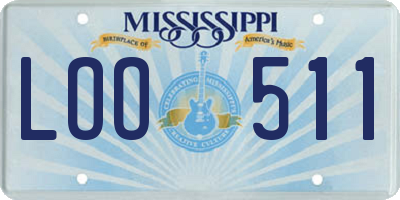 MS license plate LOO511