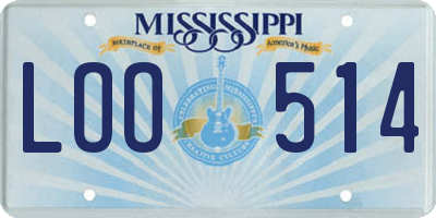 MS license plate LOO514