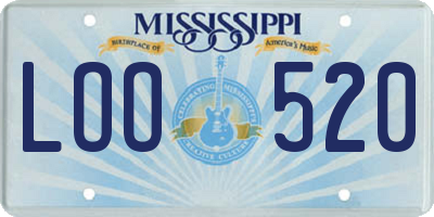 MS license plate LOO520