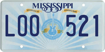 MS license plate LOO521