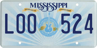 MS license plate LOO524