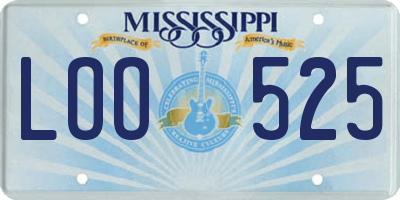 MS license plate LOO525